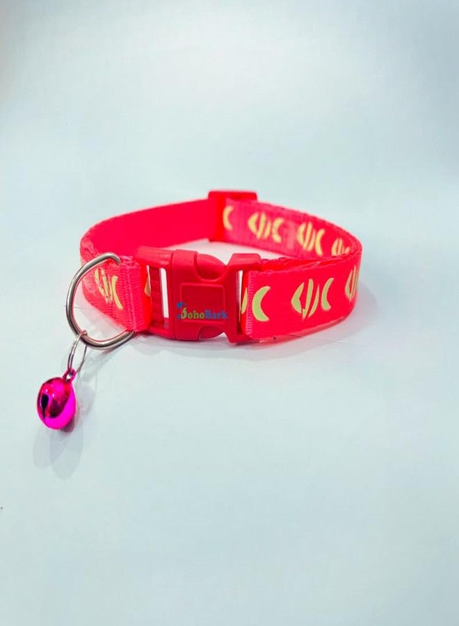 BohoBarkPink Fish Design Cat Collars Quick Release,Reflective Cat Collars with Bells and Safety Release,Adjustable - Image 2